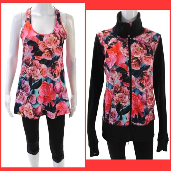Lululemon Secret Garden Set – Cool Racerback, Nice Asana Jacket & Crops Sz 8 🌸 - Picture 1 of 16